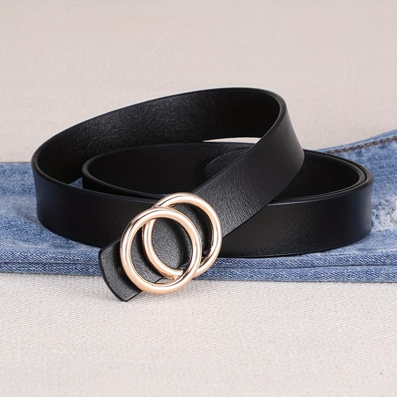 Double O Ring Buckle Belt for Women