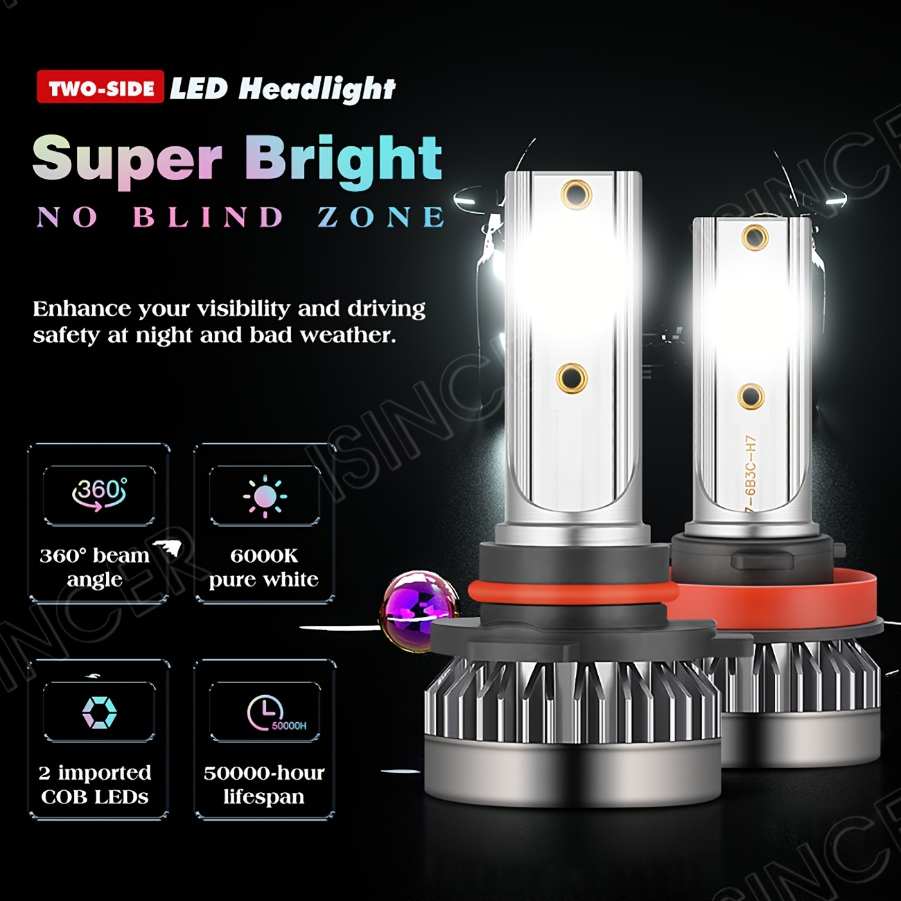 9005 H11 LED Headlights Bulbs Kit HB3 H11 LED High Beam Low Beam