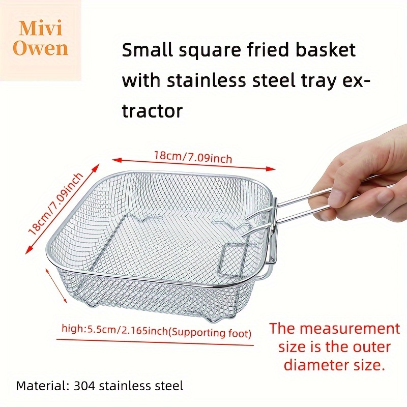 Square Air Fryer Basket Stainless Steel Air Fryer Accessories Air