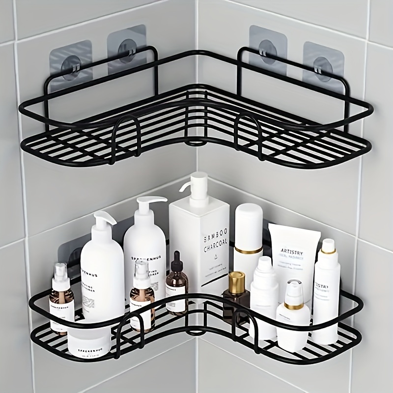 Brushed Golden Black White Bathroom Storage Rack Modern - Temu