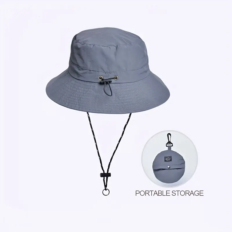 Wyelv Summer Waterproof Packable Bucket Hat Portable Breathable Unisex Hat For Picnic Camping Dark Gray