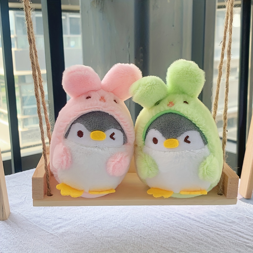 Cartoon Penguin Rabbit Cute Key Chain Girls Plush Toy - Temu Canada