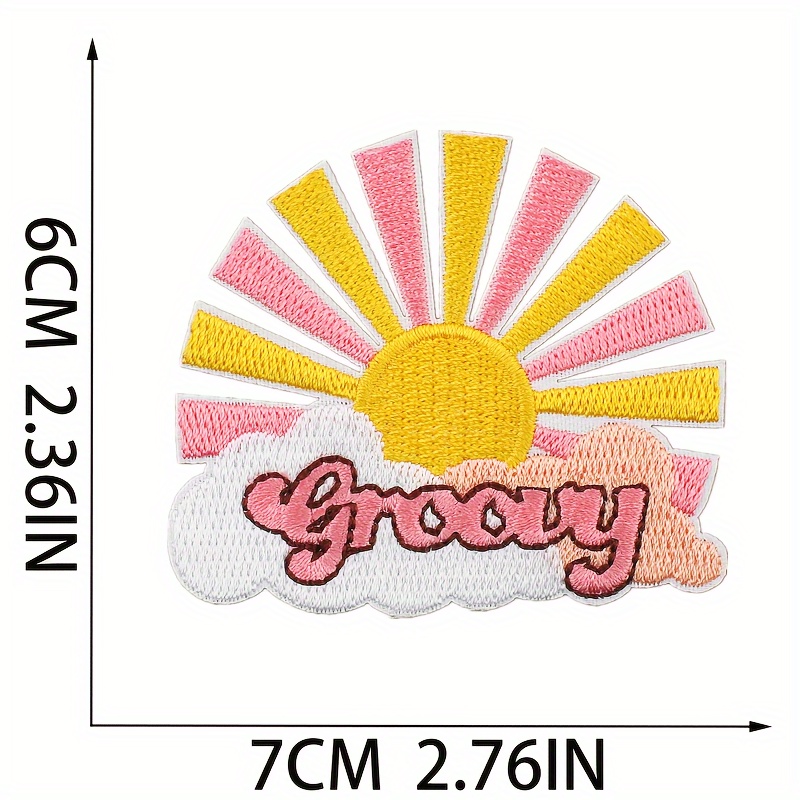 Assorted Styles Embroidered Patches Bright Vivid Colors Sew - Temu