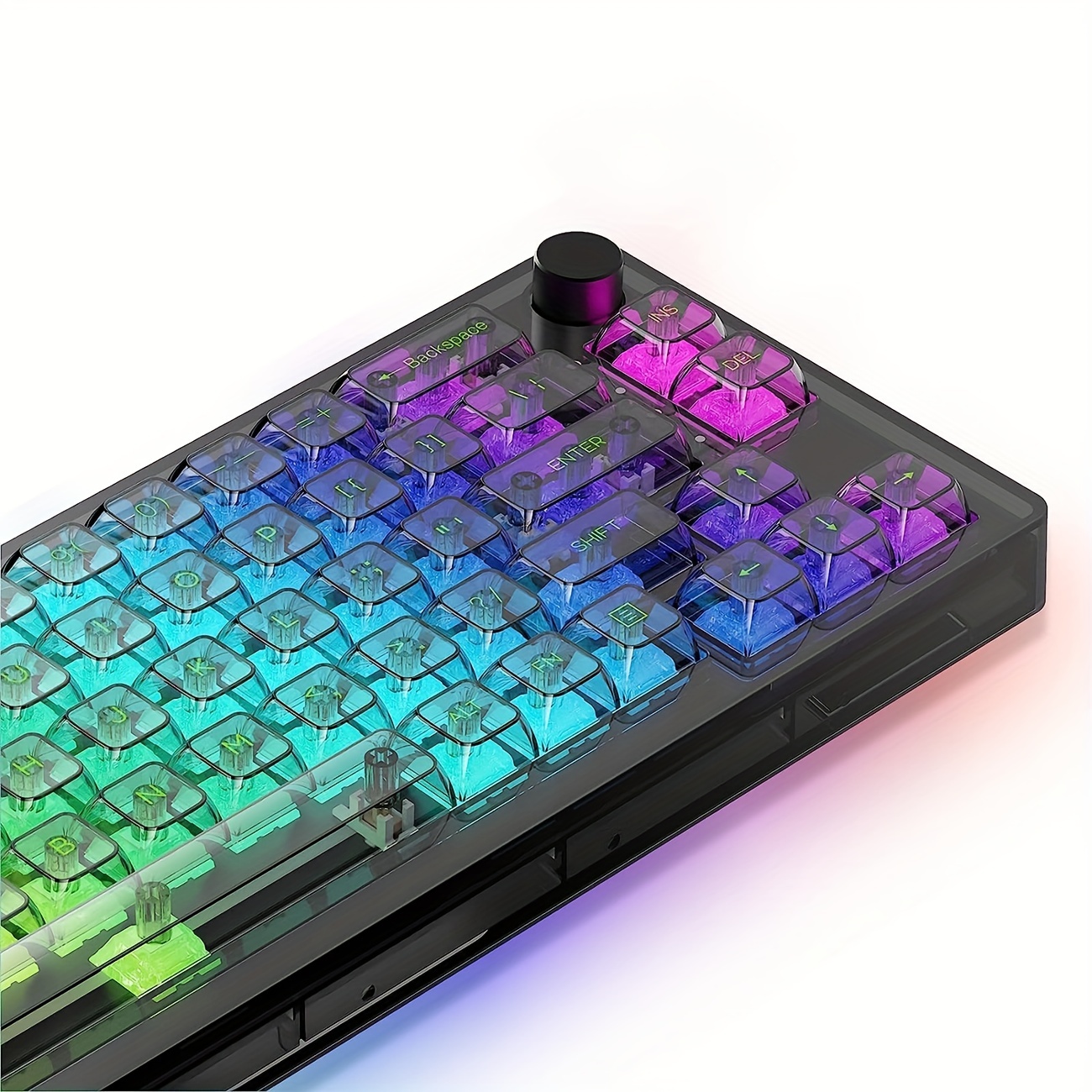 X75 82 Key Hot Swappable Gaming Mechanical Keyboard Transparent Keycaps RGB  PS4