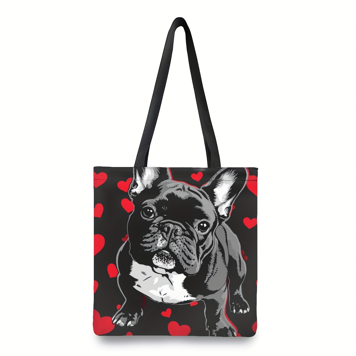 TEMU Cute Puppy Print Handbag, Large Capacity Handbag, Women's Casual Handbag For Work Shopping