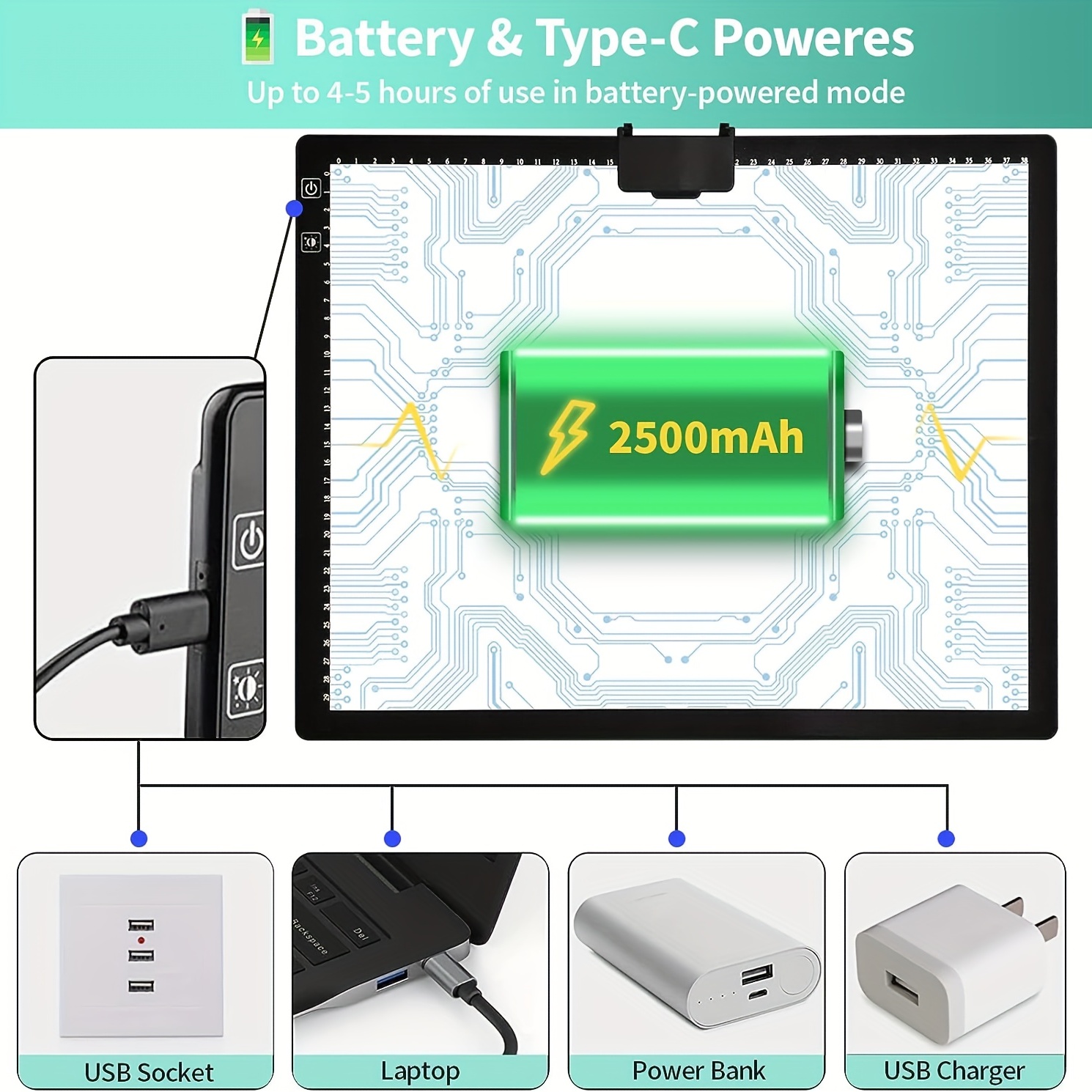 A3 Light Box Drawing Light Pad Portable Wireless Battery - Temu