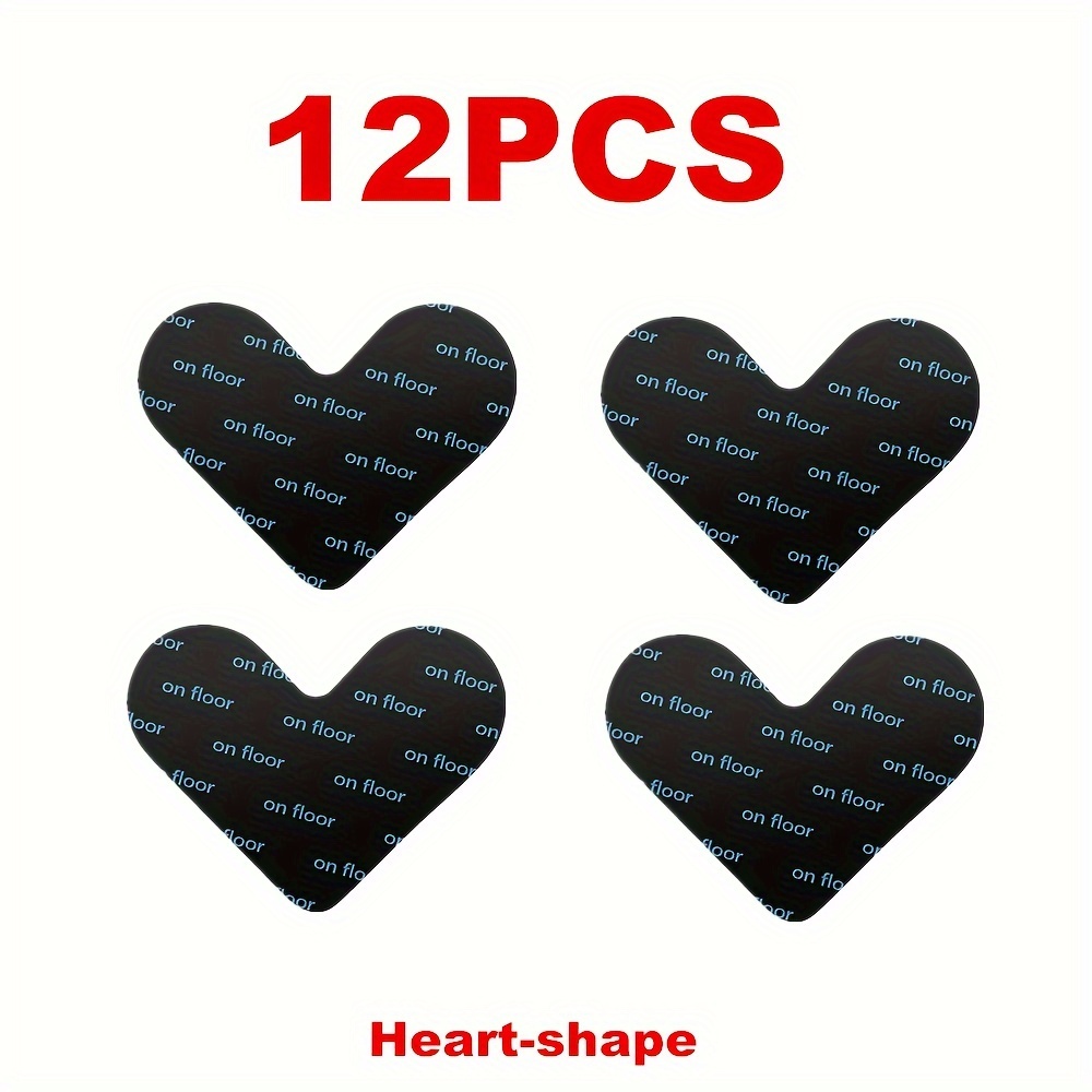 4/12/24/36pcs Reusable Carpet Stickers, Non-slip Washable Rug Stickers, Prevent Rugs From Moving And Rolling Edges, Heart-shaped Carpet Sticker Cut And To Occasions