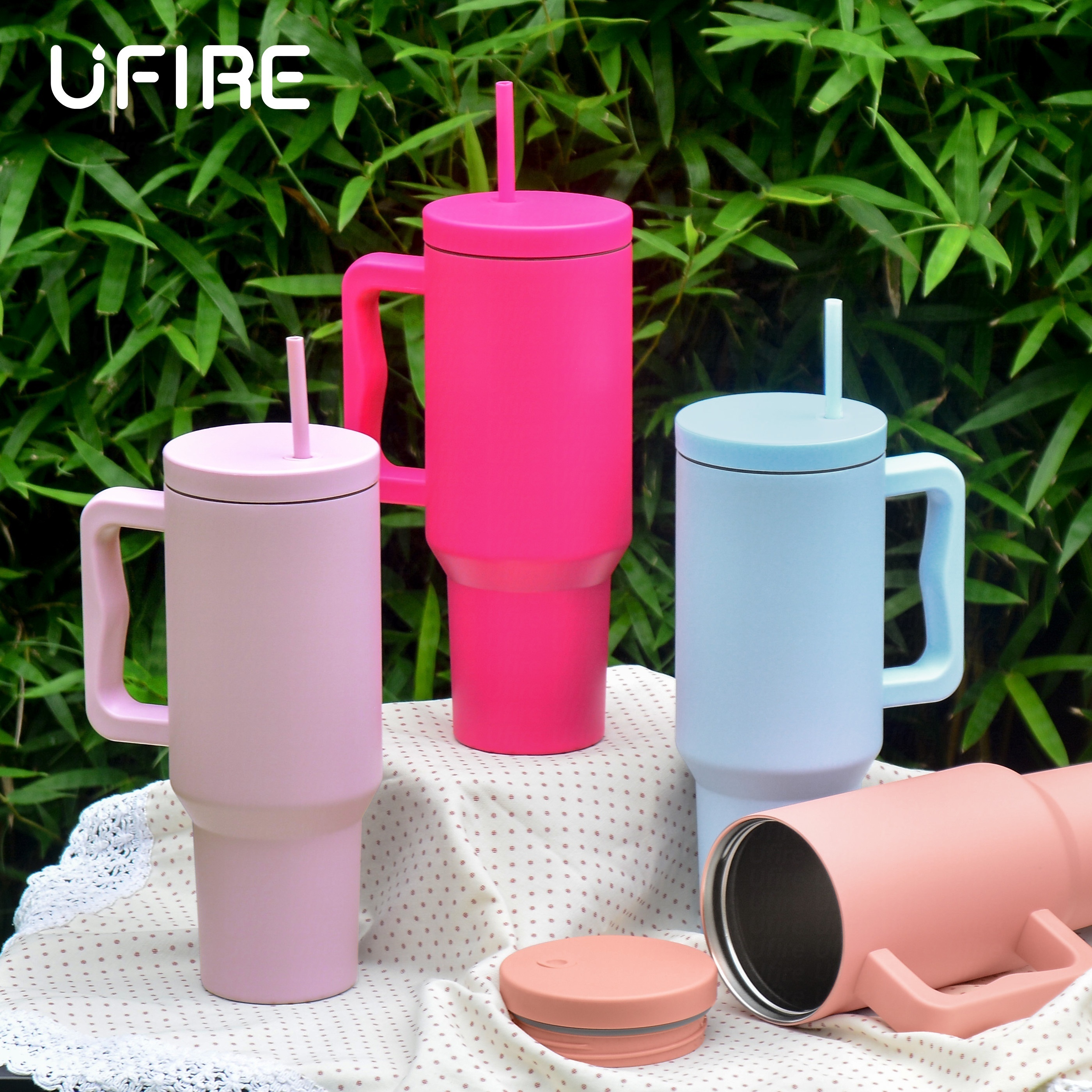 Cold Drink Cup With Handle Straw And Dust proof Cup Cover - Temu