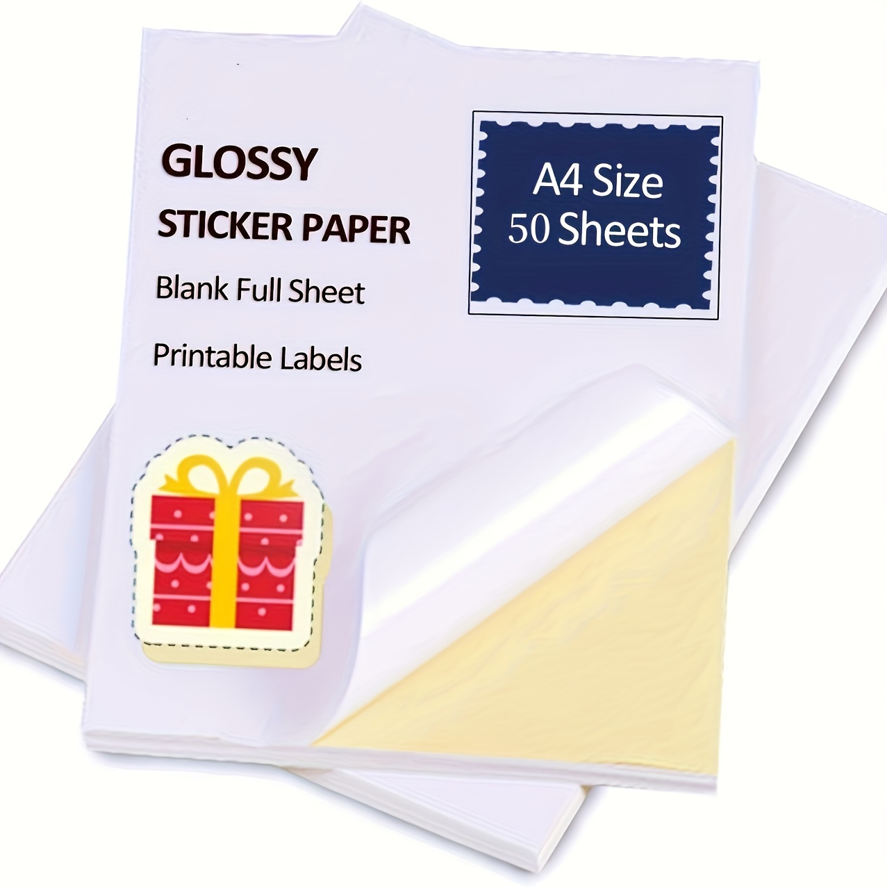 25 hojas de papel adhesivo de vinilo transparente imprimible tamaño A4  (8.25 x 11.7 pulgadas), papel adhesivo de vinilo impermeable de secado  rápido