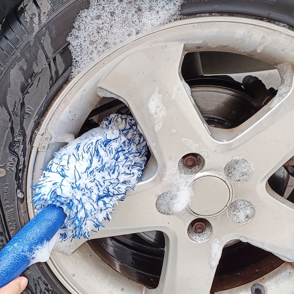 Portable Car Wheel Brush Special Tire Brush Steel Ring Decontamination  Cleaning Curved Handle Car Wash T