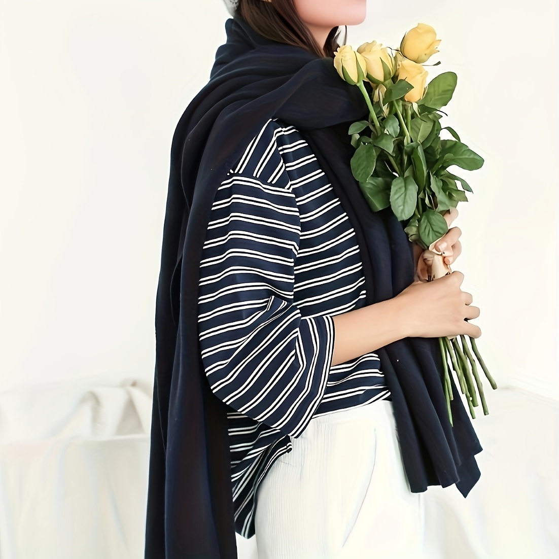 Women's Large Knitted Shawl Warm Cloak Outdoor