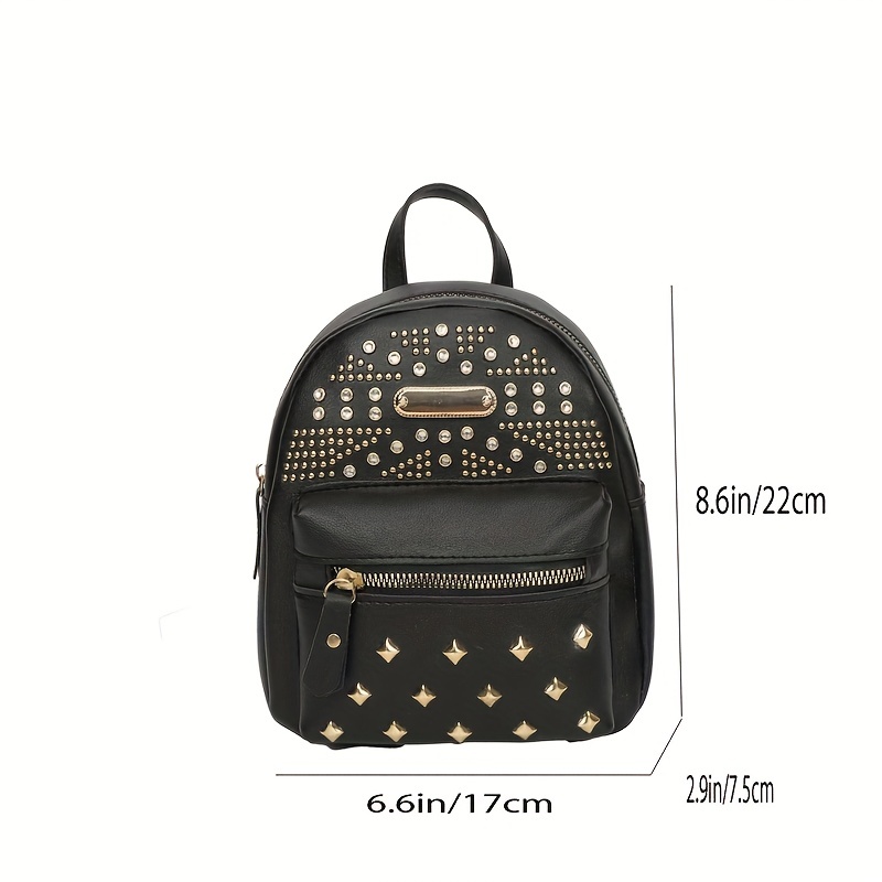 Mini black hotsell studded backpack