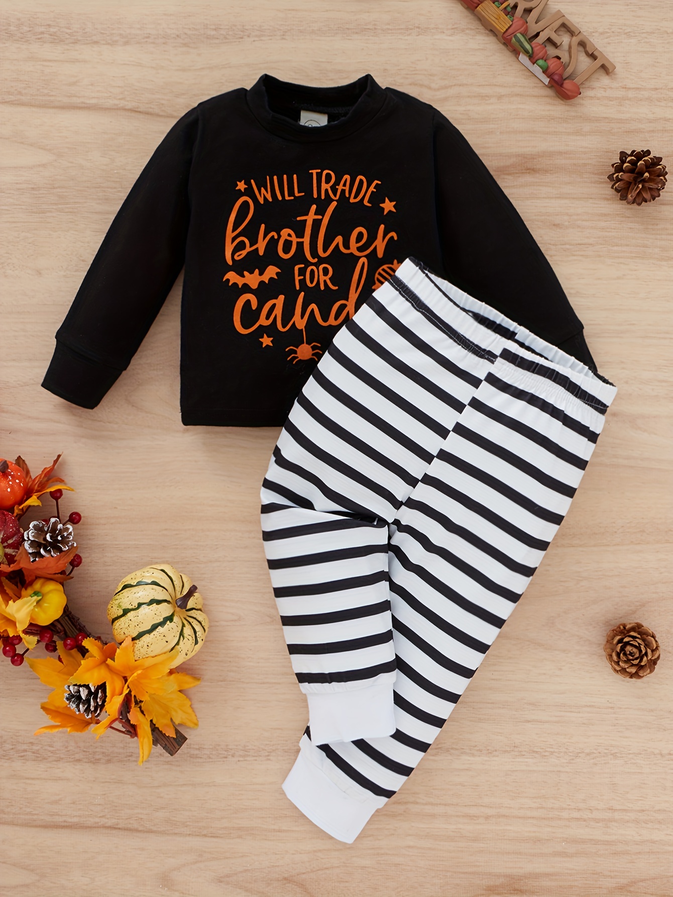 Toddler Baby Girl 2-Piece Outfit – Letter Print Sweatshirt & Solid Pants, Long Sleeve, Fall/Winter Set
