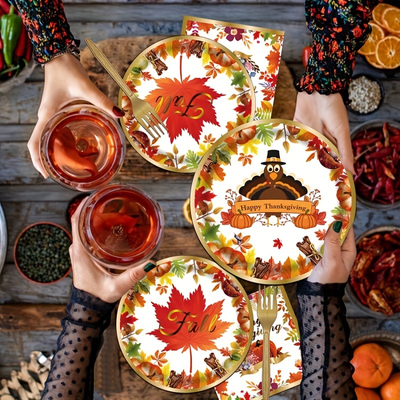 Thanksgiving plates set sale