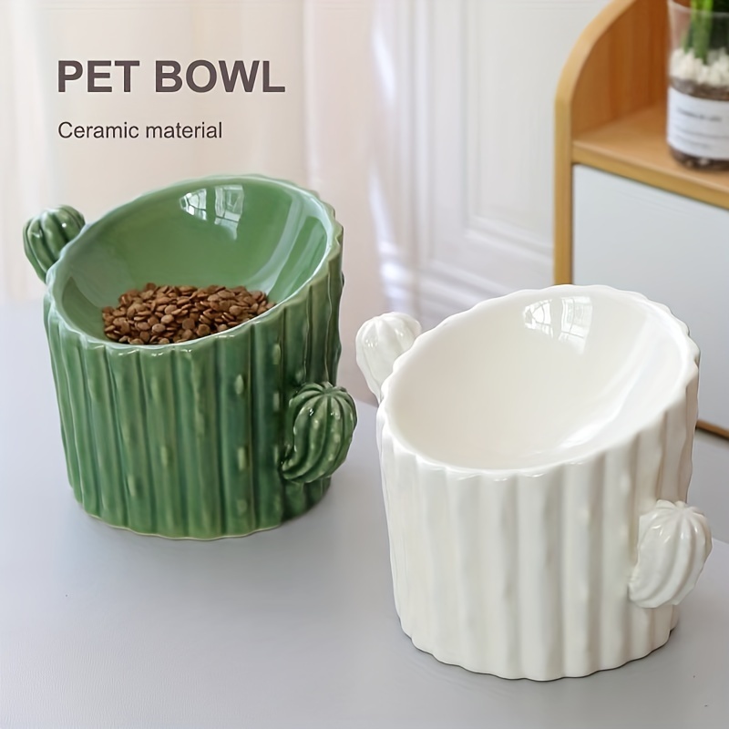 Cute Cactus Pet Bowl for Cats and Dogs - Non-Slip Feeding Bowl for Healthy Eating - Perfect for Dry or Wet Food - Durable and Easy to Clean - Ideal Pet Supplies