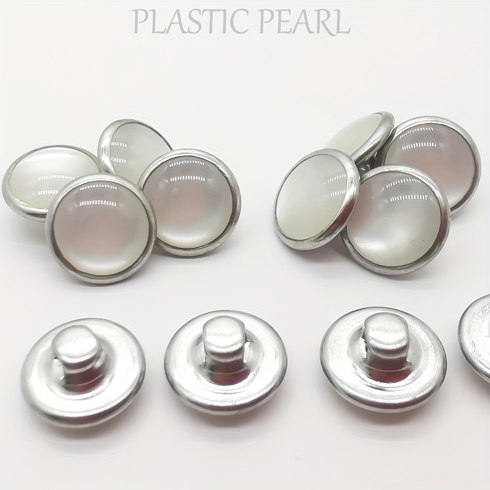 Silver Shank Vintage Embossed Metal Buttons 3/4 inch (10 pcs)