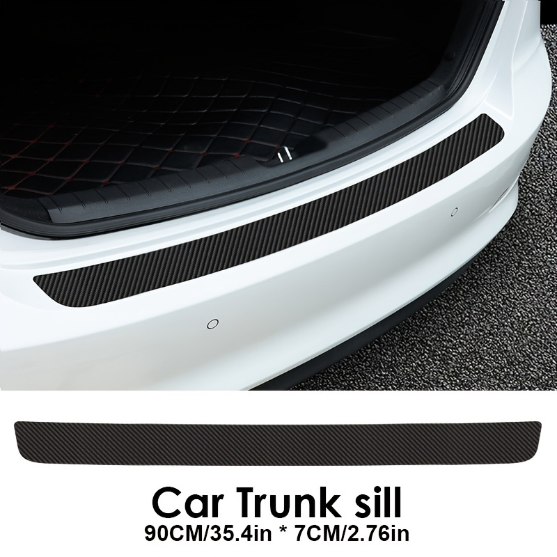 Generic Universal Rear Trunk Plate Guard Sticker Car Rear Bumper Trim  Anti-Scratch Protection Striped Sticker Carbon Fiber Film : : Car  & Motorbike