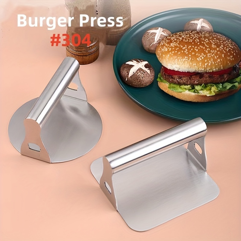 1pc Burger Press, Stainless Steel Round Burger Smasher, Stainless Steel  Beef Press Plate, Hamburger Meat Presser, Beef Pie Mold, Round Hamburger  Meat