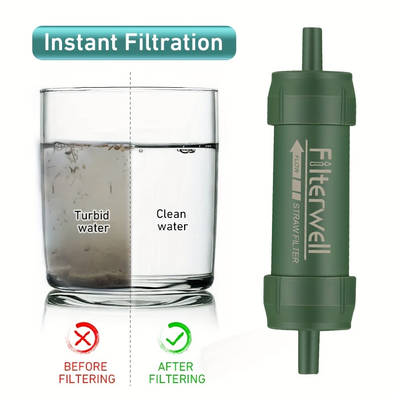 Filtro Agua Purificador Supervivencia Aire Libre, Filtro Agua Paja