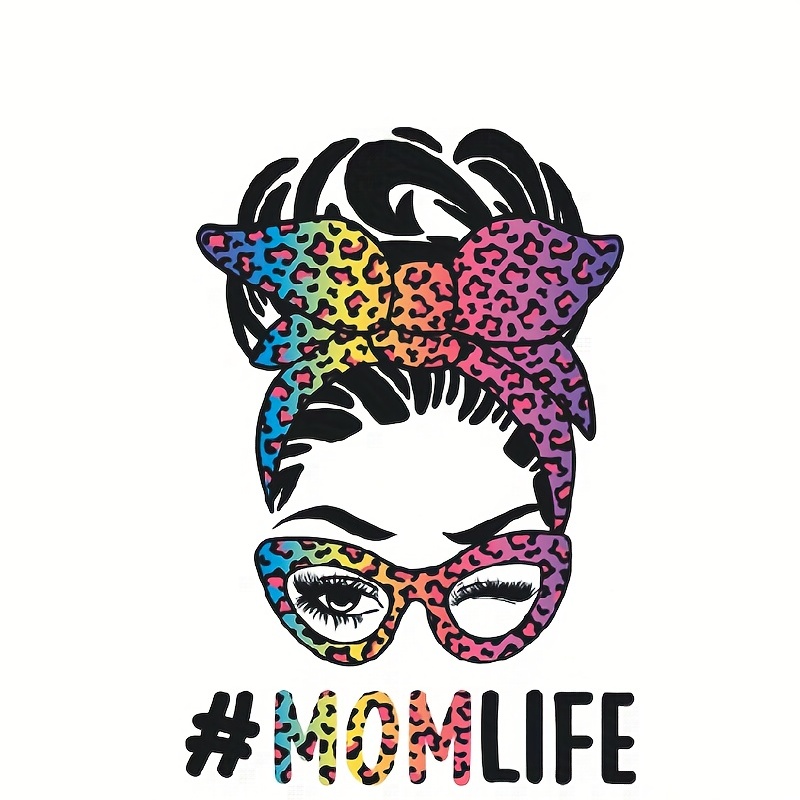 

Mom Life Printed Automobile, Motorcycle, Rv, Laptop, Glass, Household Accessories Universal Sticker, Cool Hippie Mother Stickers