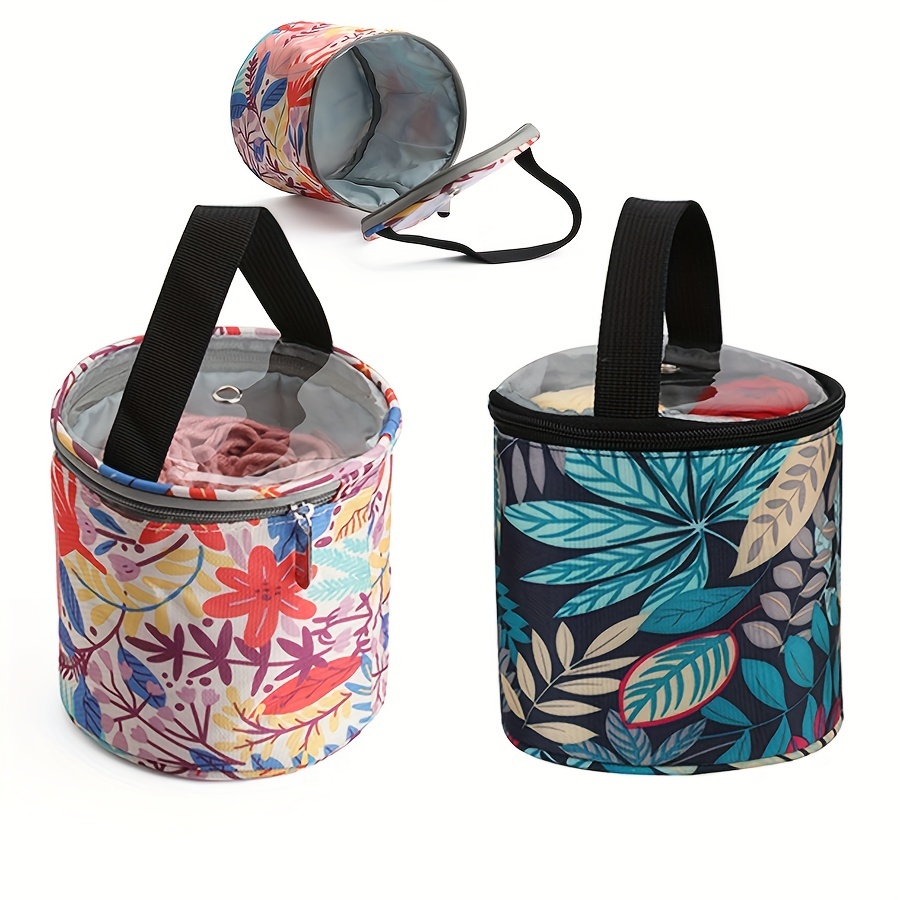 1pcs Color Leaf Printing Yarn Storage Bag, Knitting Organizer Tote With  Transparent Lid, Knitting Accessories Storage Bag, Durable Knitting Crochet  Or