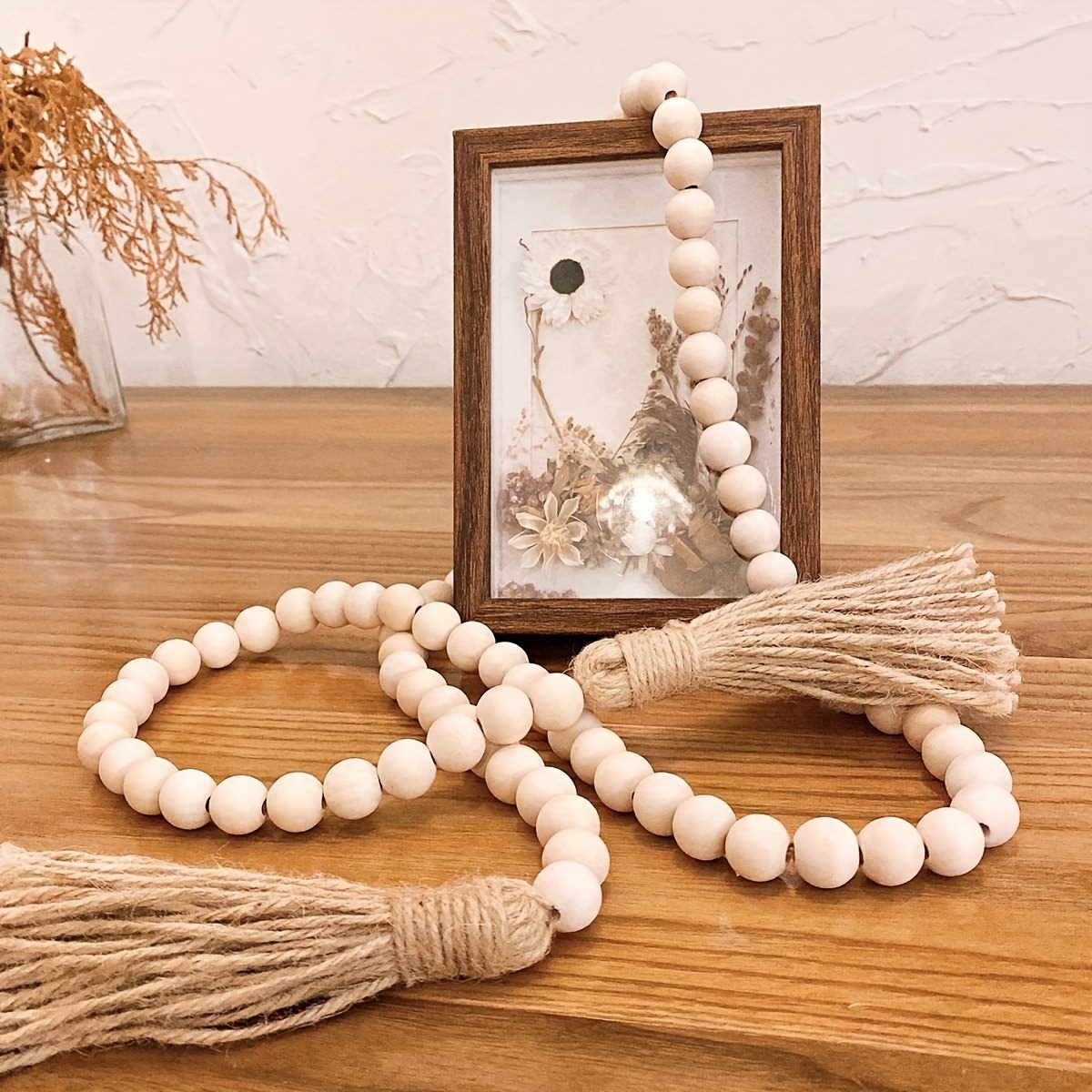 Wooden Beads With Jute Twine 6 Sizes Wood Beads For Crafts - Temu