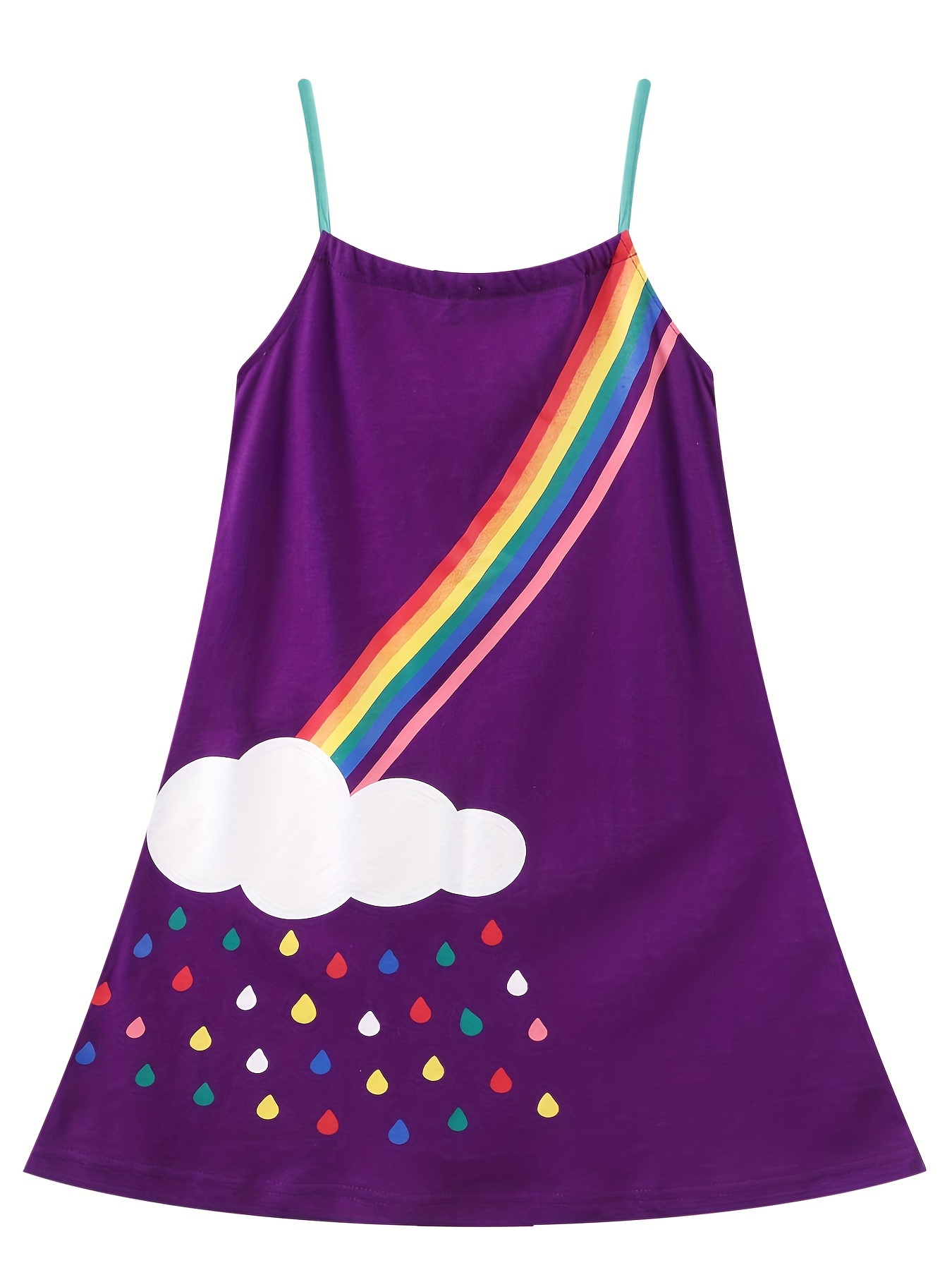 Toddler Girls Rainbow Graphic Ruffle Trim Cami - Temu