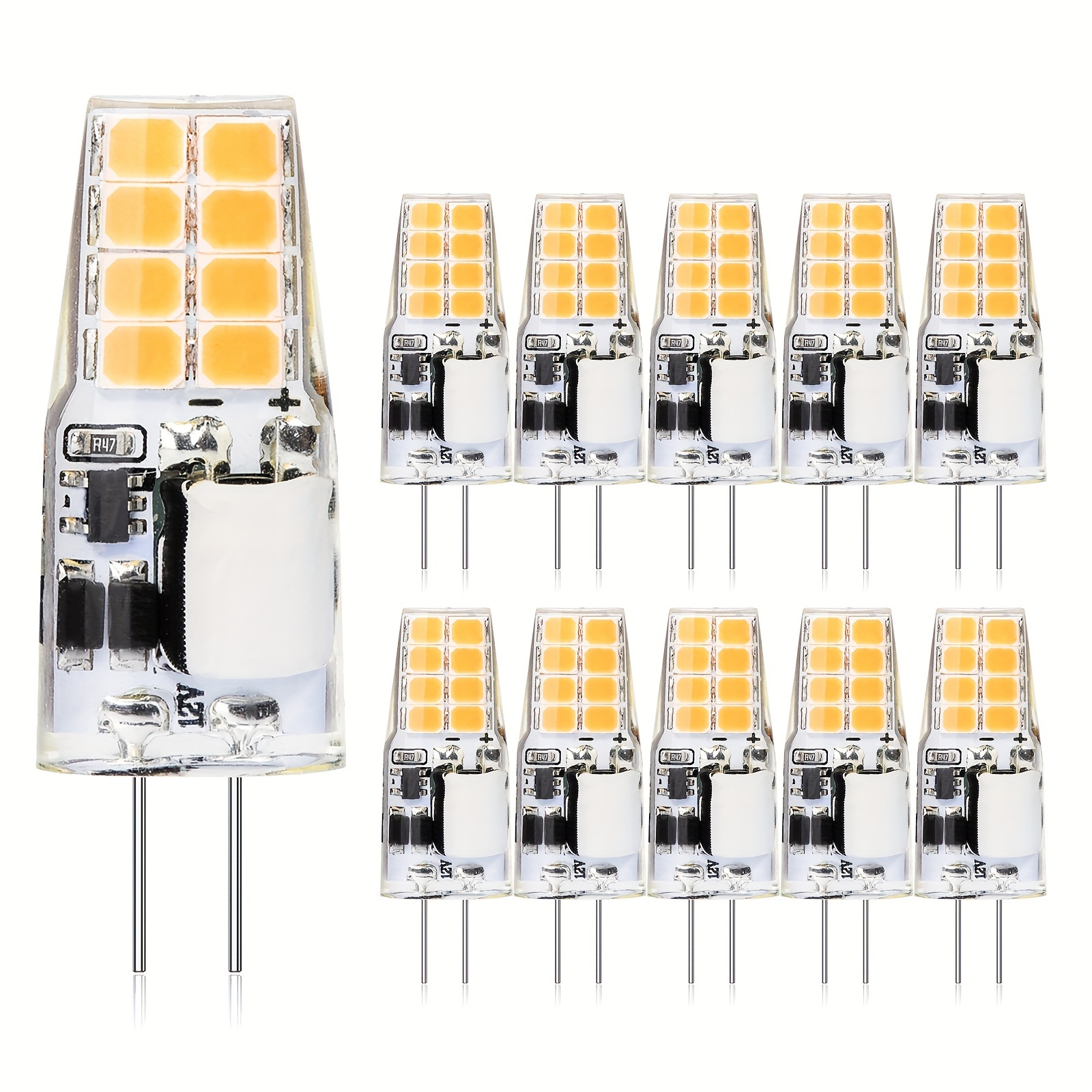 10/20Pcs G4 20W 2835 SMD Bi-pin 12 LED Lamp Light Bulb DC 12V 6000K White &  Warm
