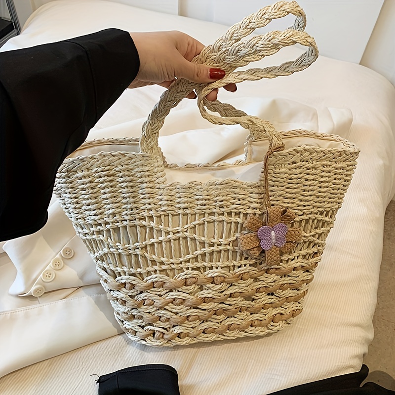 Bohemian Straw Bag Summer Handmade Woven Beach Bag Large Capacity Shoulder  Bag Rattan Shopper Totes Seaside Handbag Bolsas