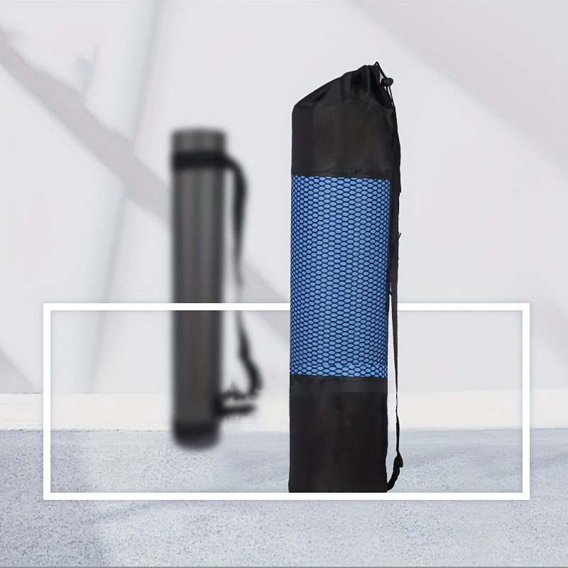 Adjustable Strap Black Nylon Yoga Pilates Mat Center Mesh Carrier Bag
