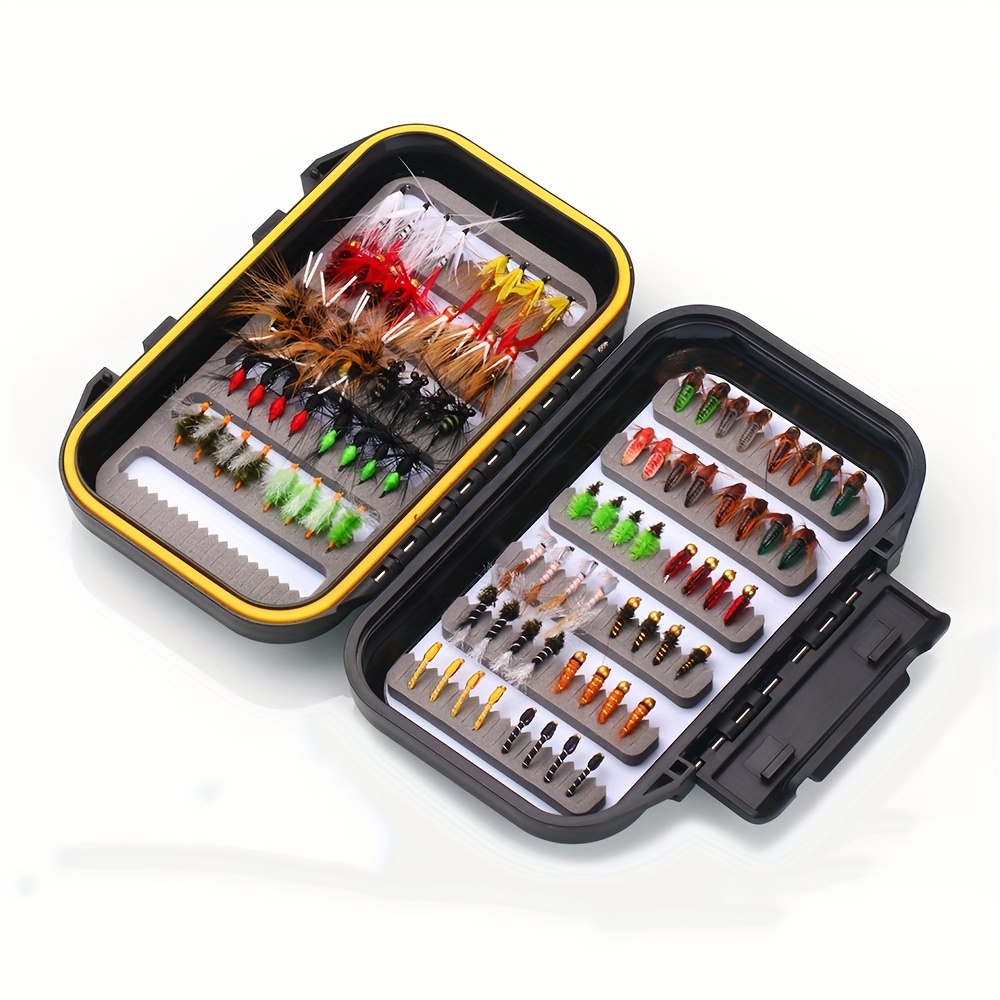 

88pcs Premium Trout Fishing Flies - Dry, Wet, Scud, Nymph, Midge Larvae - Complete Set With Fly Box And Accessories