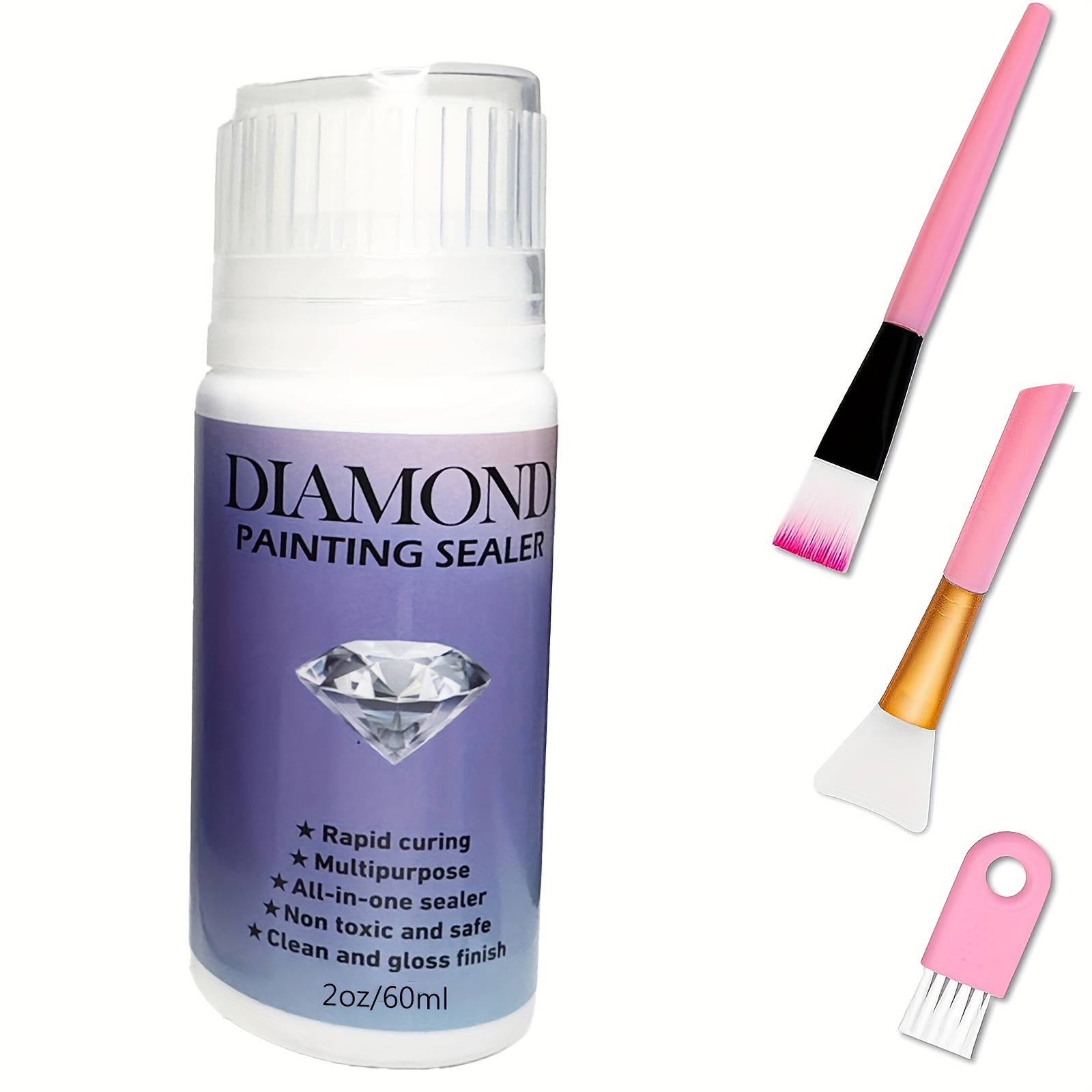 3DKOR 5D Diamond Painting Sealer High Gloss with Brush for Coasters 120ML  Diamond Art Sealer Clear Finish Diamond Painting Sealant 4OZ Puzzle Glue.