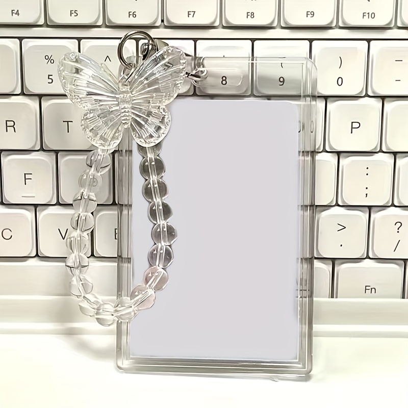 Acrylic Kpop Photocard Holders Keychain ID Badge Holder with Spiral Wrist  Coil Transparent ID Card Holder Photo Card Protector for School ID Office  ID