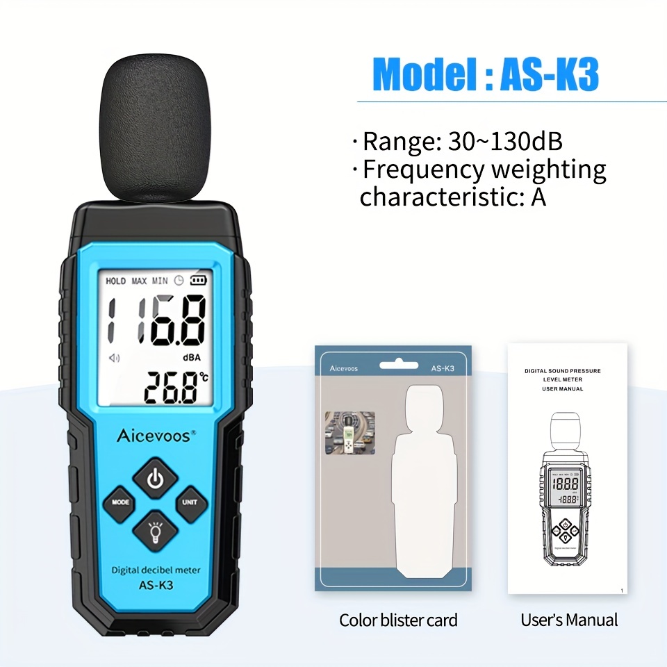 Professional Decibel Noise Meter Measurement 30-130dB Digital