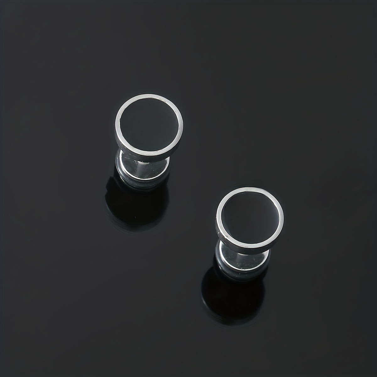 Men's Stainless Steel Round Stud Earrings