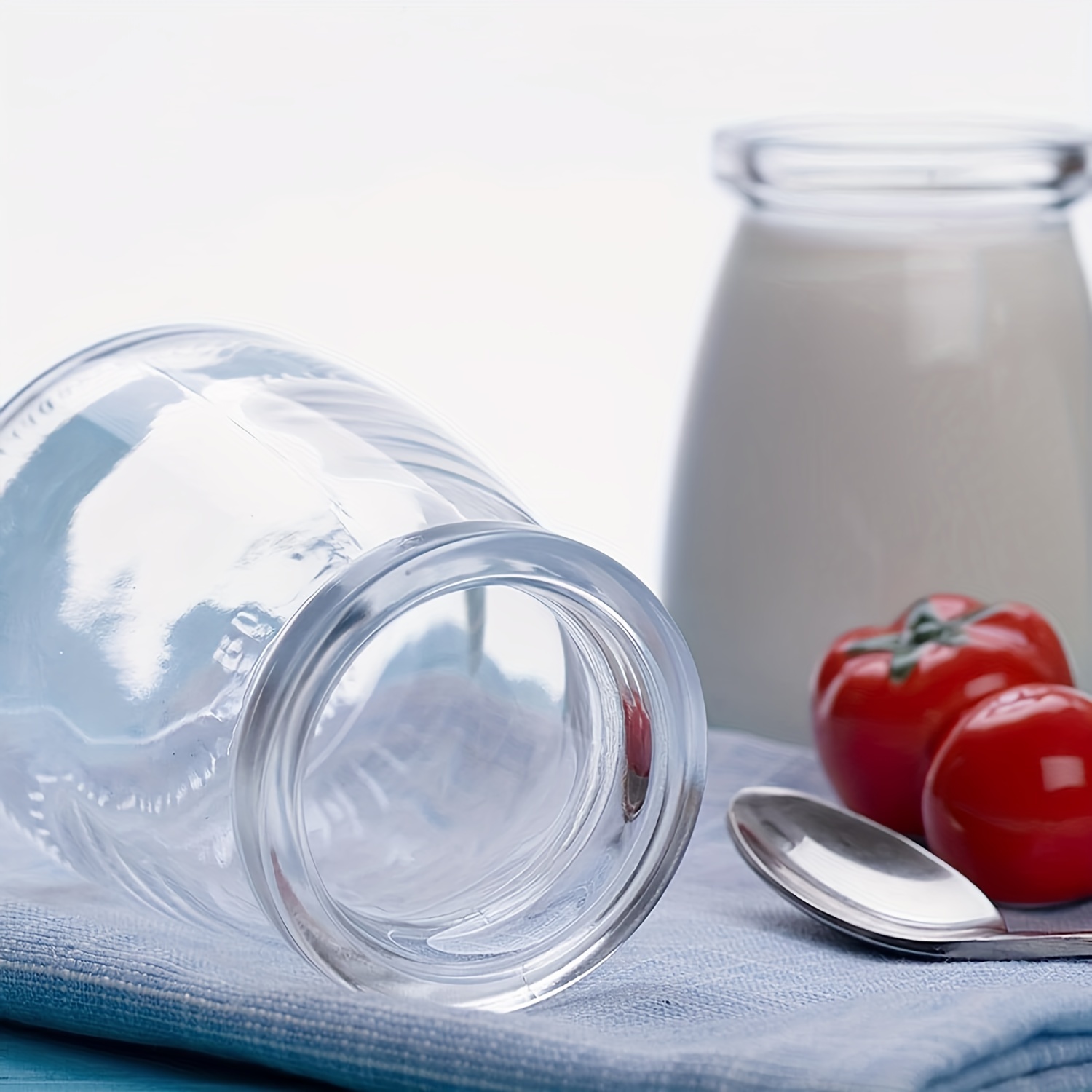 Glass Jars, Yogurt Jars With PE Lids, Glass Pudding Jars Yogurt Jars Ideal  for Jam, Honey