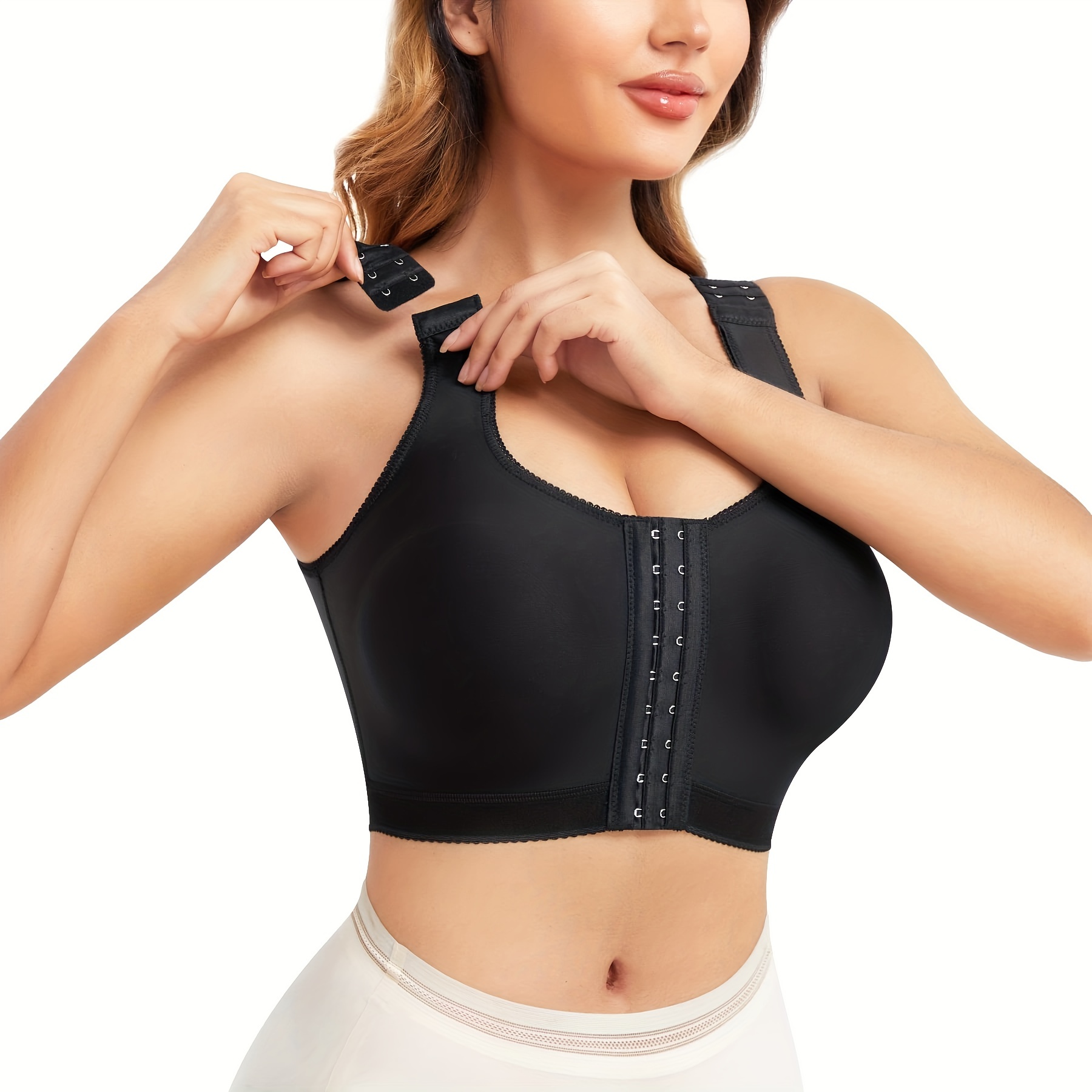 3pcs/pack Wide Strap Breathable Push-up Bra, Seamless And Comfortable Vest  With Back Support And Side Shaping