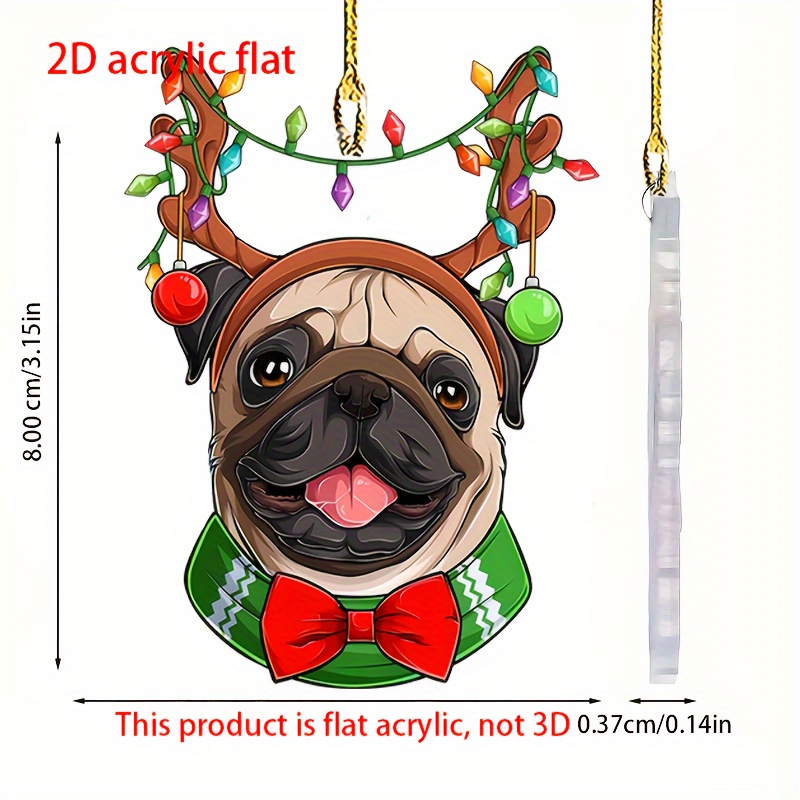  LPDM Decorative Hanging Ornaments Car Accessories, Dog Lover  Two Sided Ornament, Puppy Dog Get in Sit Down Shut Up Hang on, Decorative  Puppy Acrylic Car Ornaments Gift (Pug) : Everything Else