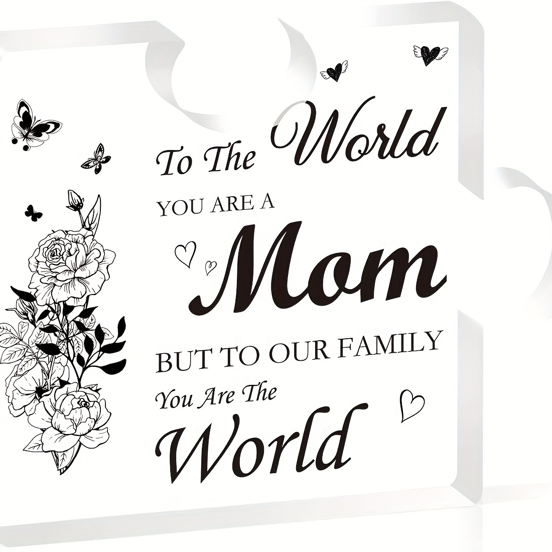 Birthday Gifts for Mom Engraved Acrylic Block Puzzle Mom Present