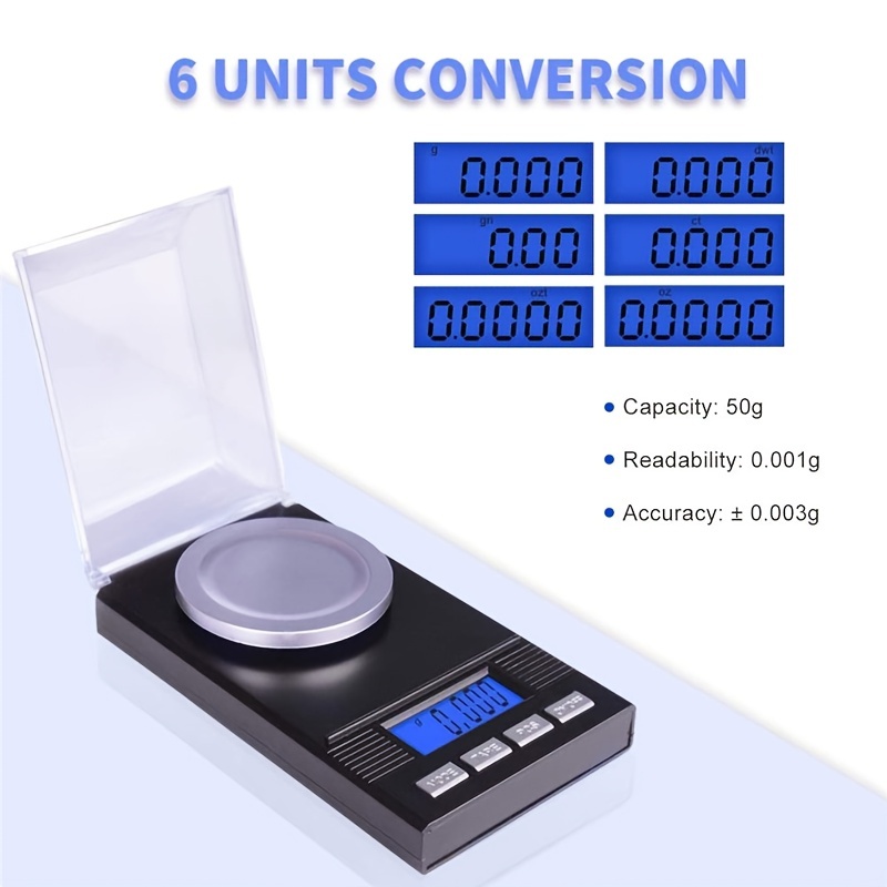 GRAM PRES High Precision Milligram Scale,50g/0.001g Digital Mini Pocket  Gram Scale,Mg Scale for Weighing Powders,Jewelry, Medicine, Gem, Reloading