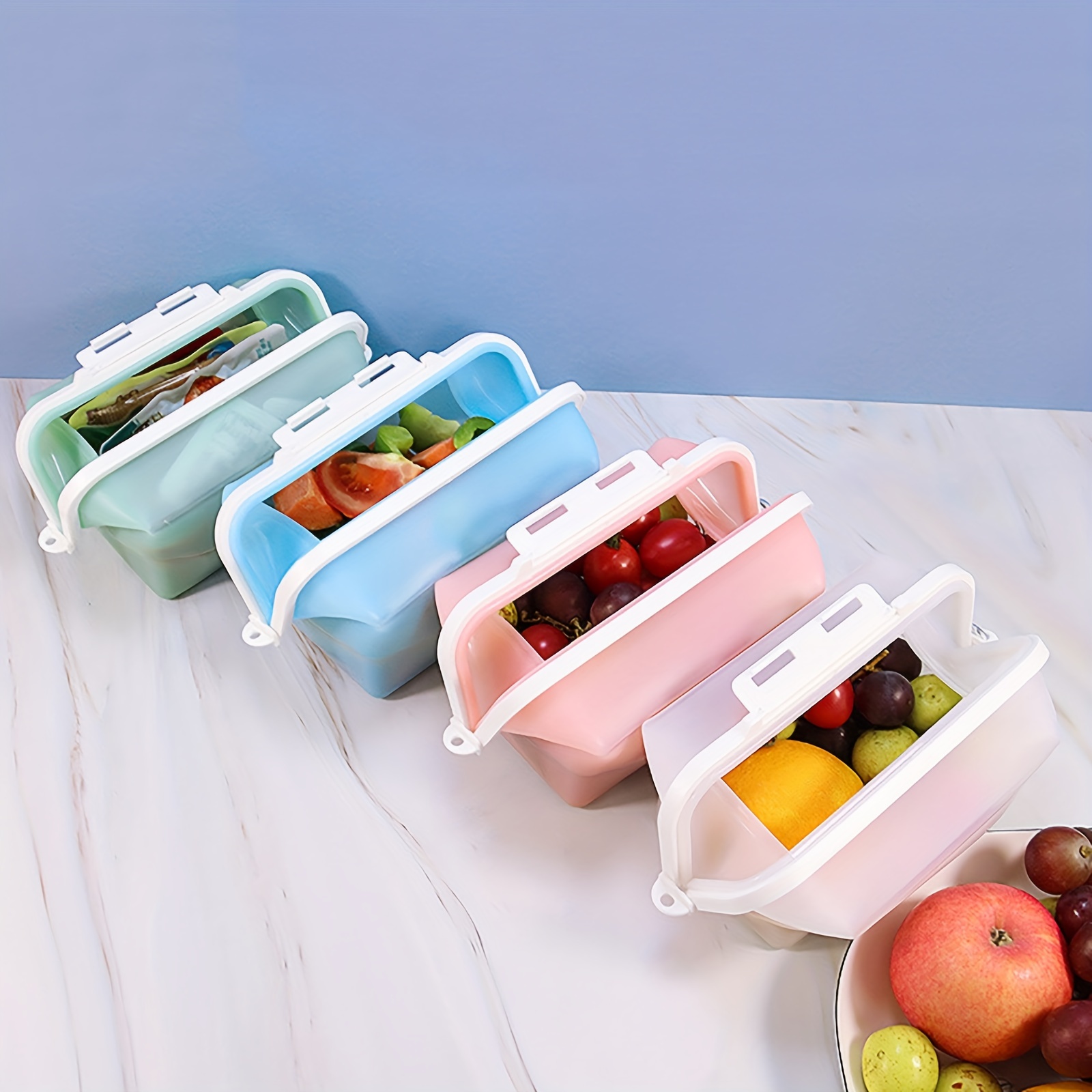Reusable 3-compartment Silicone Lunch Box With 4 Dividers For Kids -  Portable Microwave-safe Picnic Box For Healthy Food Storage And  Organization - Temu Czech Republic