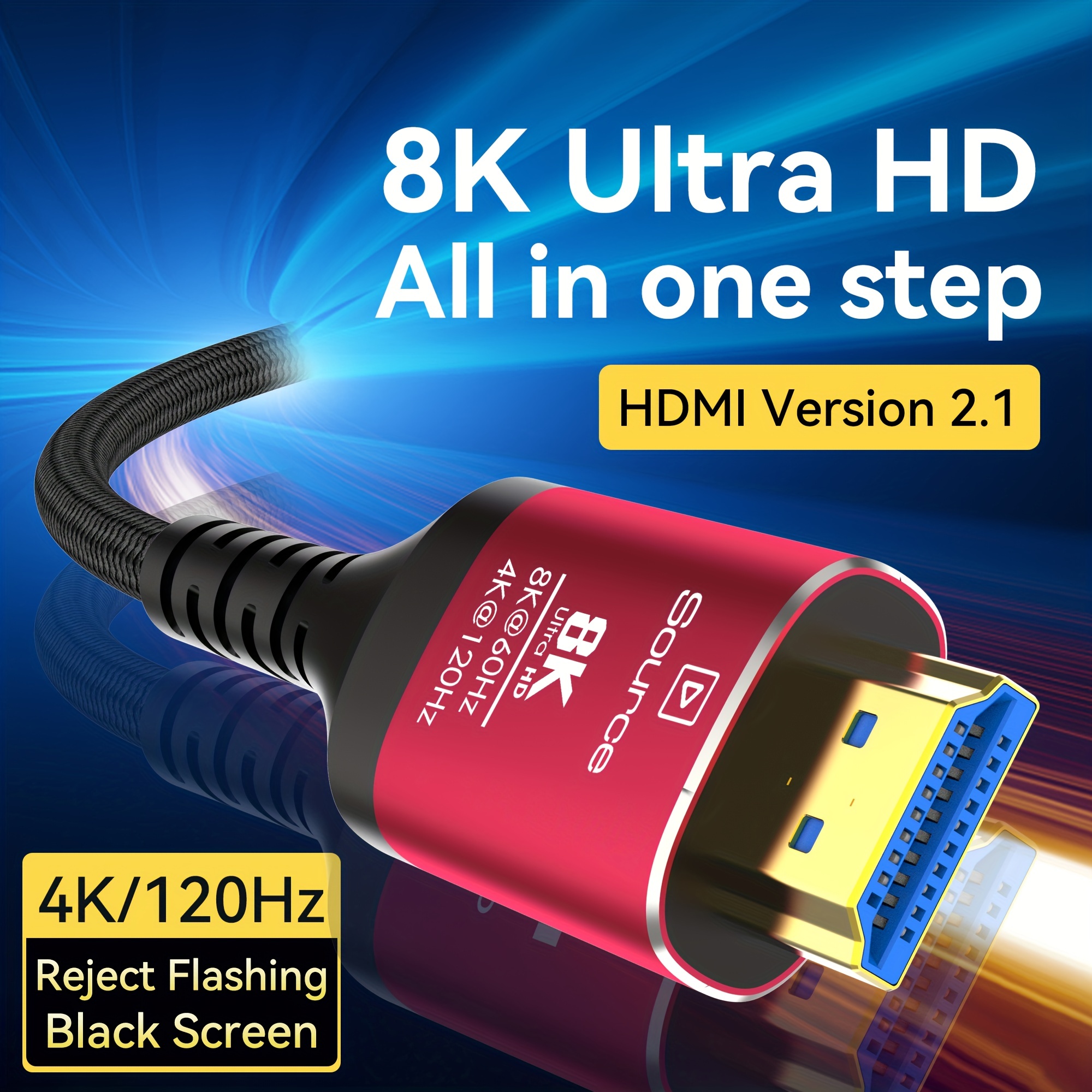 Fiber Optic 8K HDMI 2.1 Long Cable, Ultra High Speed for Gaming Monitor PS5  Xbox