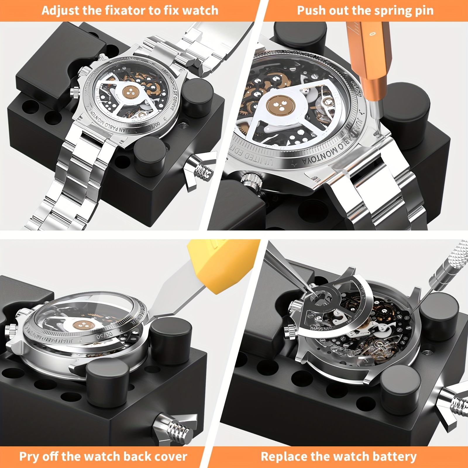 watch repair tool kit watch case opener spring lever tool Temu