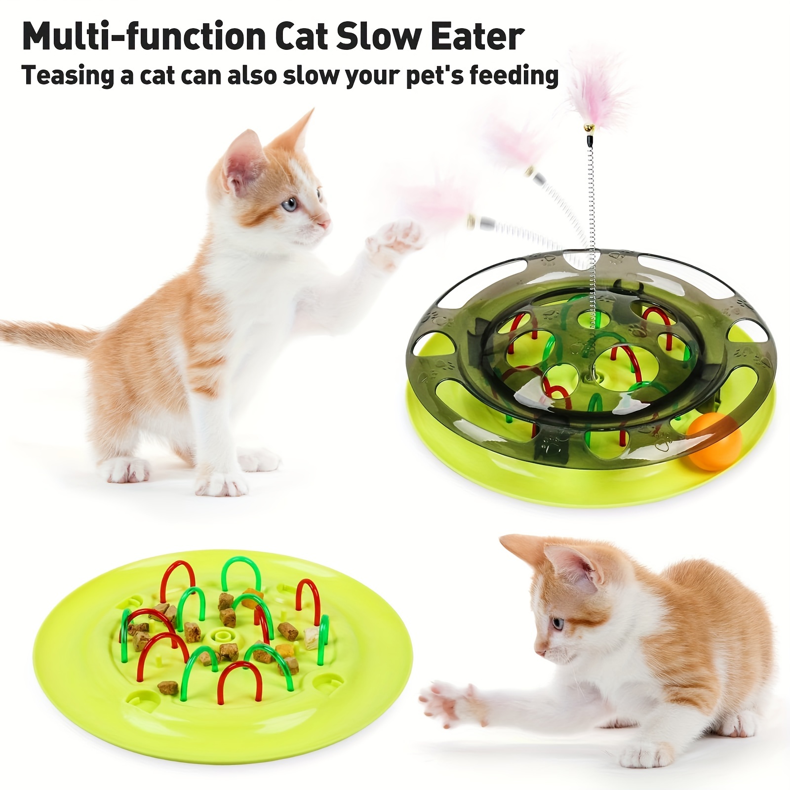  ALL FOR PAWS Interactive Cat Puzzle Feeder, Mental Stimulation  Cat Maze Toy Slow Feeding Treat Dispenser for Indoor Cats : Pet Supplies