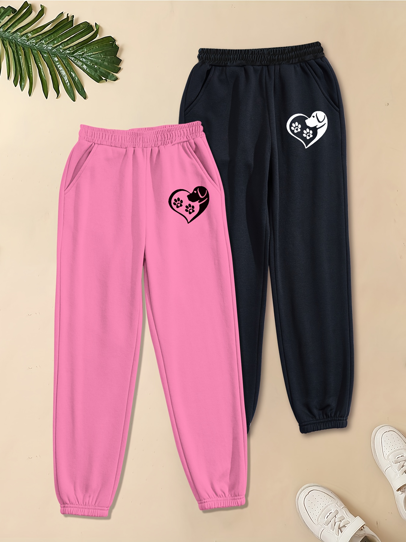 New Cute ECG Printed Women Sweatpants Cotton Long Pants High Waist