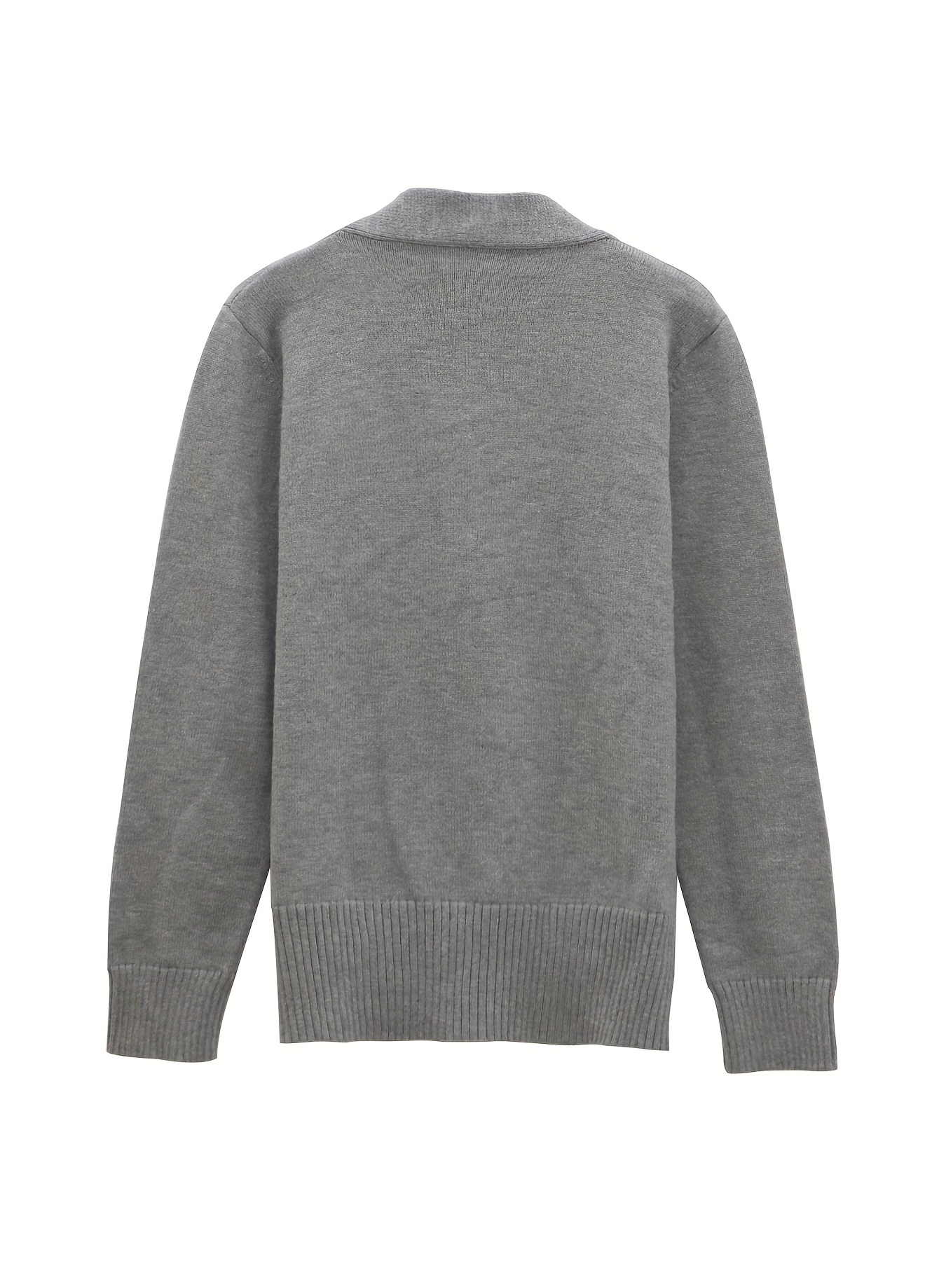 Solid Rib Knit Sweater Casual Long Sleeve Versatile Sweater - Temu