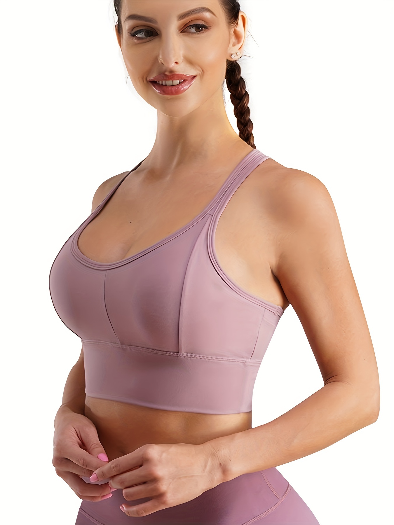 Woman sports bra push-up shockproof quick dry padded crop-top four