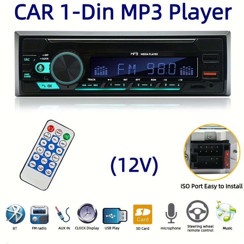 Autoradio 12 V Universal Single Din Einbau Dual BT MP3 - Temu Austria