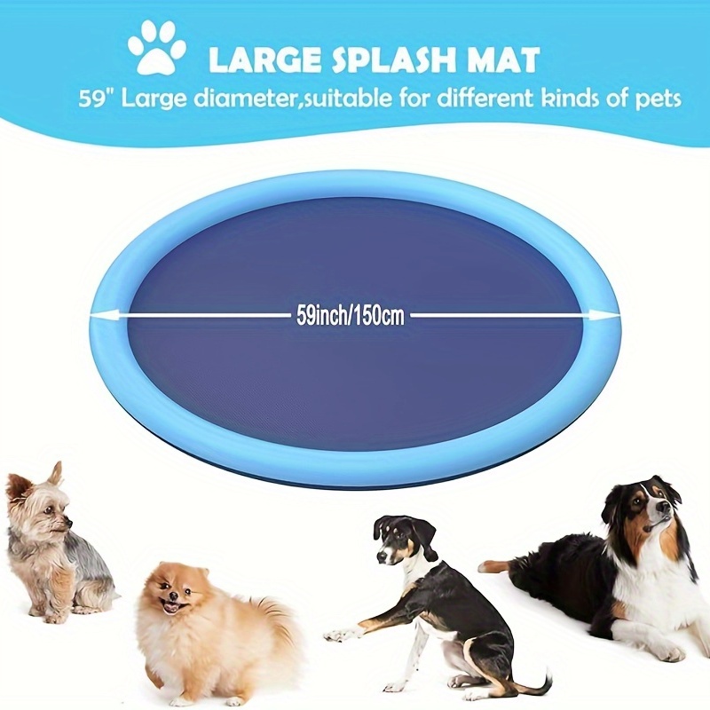 Pet Dog Splash Sprinkler Pad, Fountain Play Mat, Summer Outdoor Water Mat  Toys for Your Dog