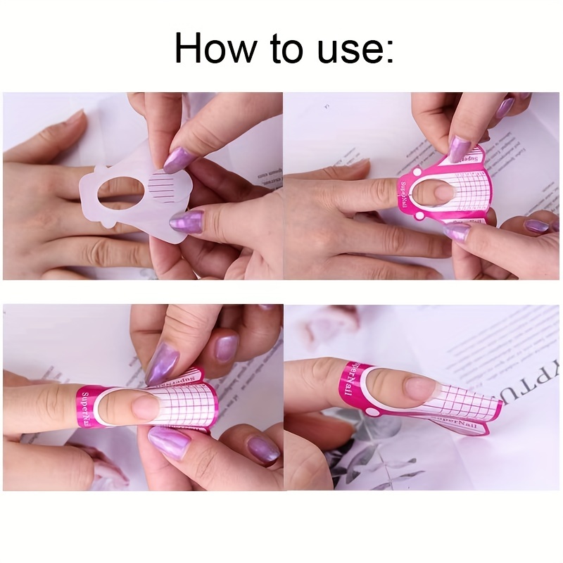 Nail Form Nail Art French Acrylic Uv Gel Tips Extension - Temu